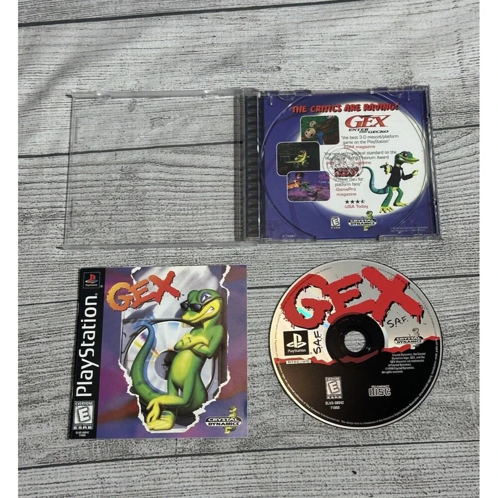 Gex PlayStation 1 PS1 Original Black Label Gex 1 Complete Tested CIB